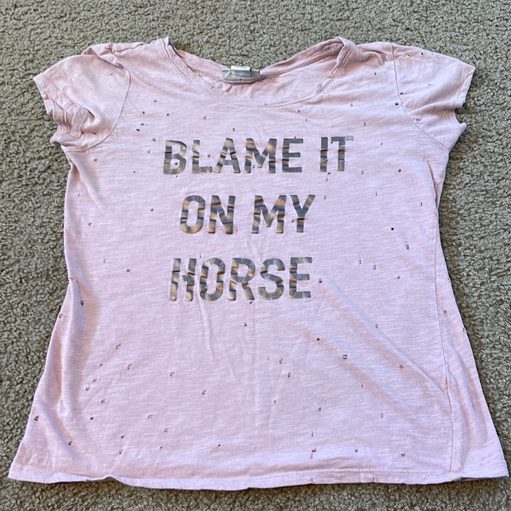 Ariat blame it on my horse tshirt